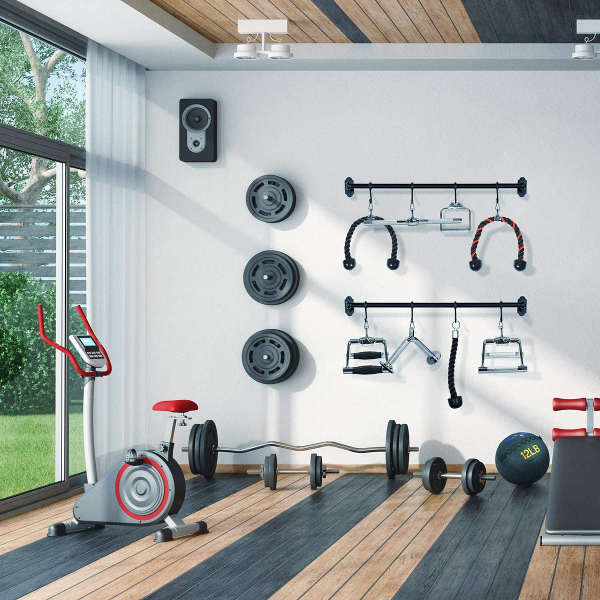 Yes4All Cable Machine Attachments for LAT Pulldown Rows & Triceps Exercises